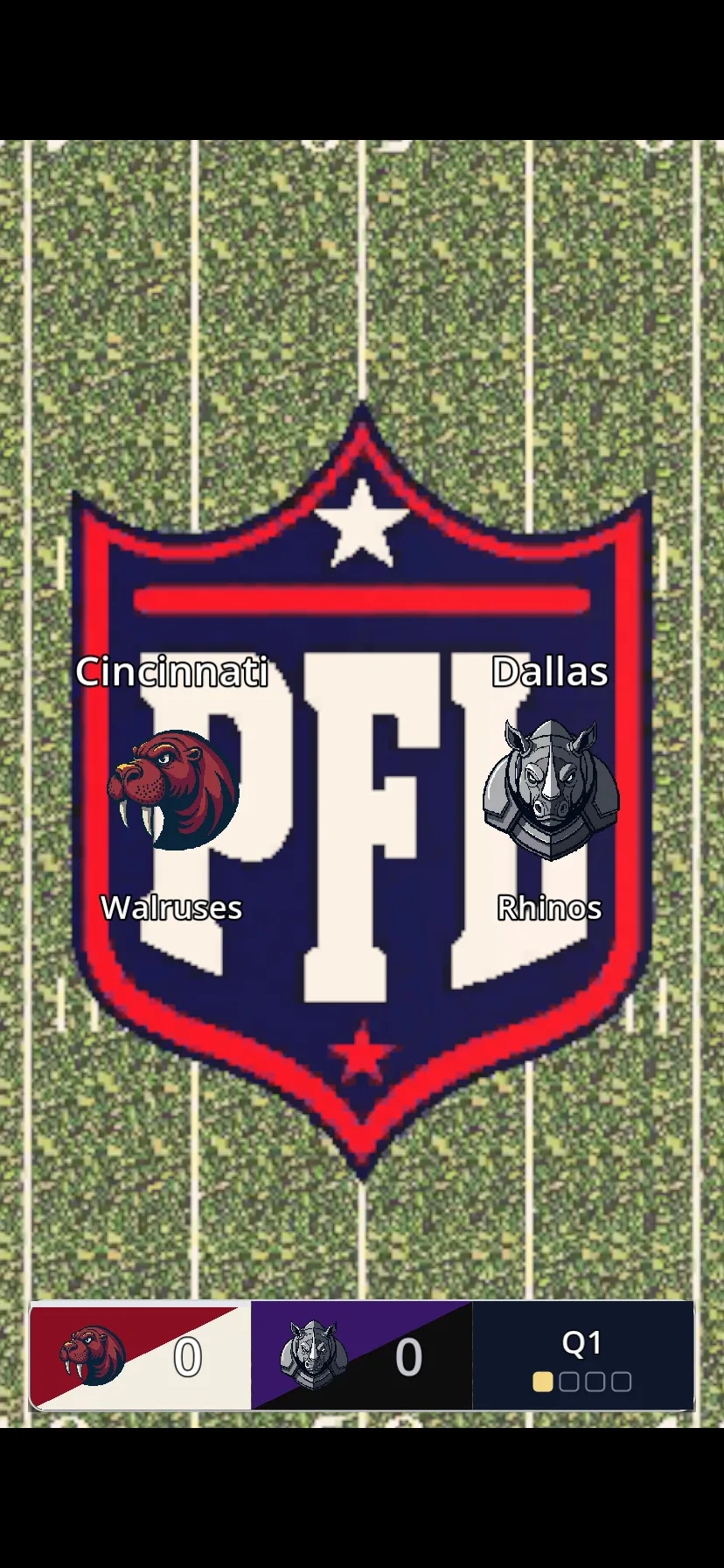 Pre-game matchup — Cincinnati Walruses vs Dallas Rhinos